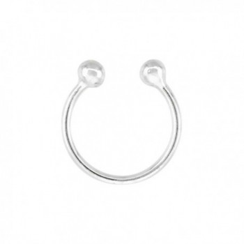 Sterling Silver Nose Ring Septum Piercing Horseshoe Cartilage Earring Non-Pierced 10 mm (one piece) - C5111B26Y7V