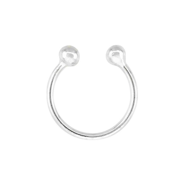Sterling Silver Nose Ring Septum Piercing Horseshoe Cartilage Earring Non-Pierced 10 mm (one piece) - C5111B26Y7V