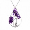 Handmade Wrapped Teardrop Necklace Amethyst - Amethyst - CJ17Y0LR428