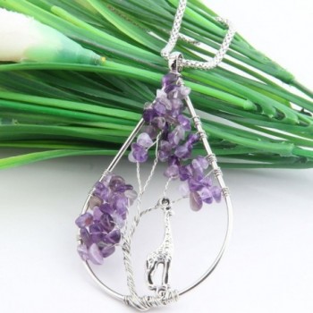 Handmade Wrapped Teardrop Necklace Amethyst in Women's Pendants