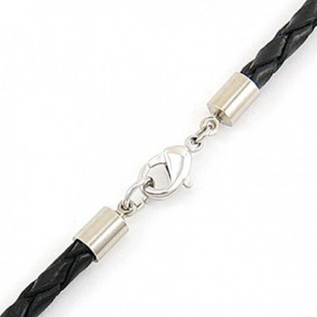 2mm Black Braided Leather Cord Necklace Choker 20" - CC112M29EFD