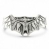 Antiqued Finish Bat Wing Vampire Gothic Halloween Stretch Section Bracelet - C211PP7YJCZ