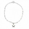 Sterling Silver Star Charm Anklet Italy - C412KNDU4SX