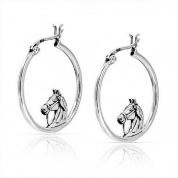Bling Jewelry Equestrian Sterling Earrings in Women's Hoop Earrings