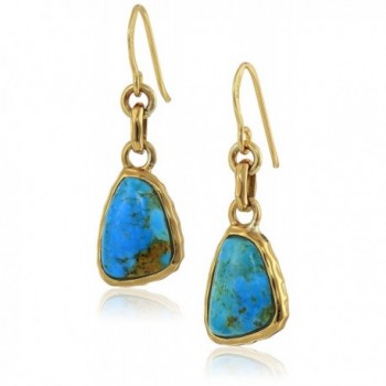 Barse "Basics" Genuine Turquoise Drop Earrings - C911D05152V