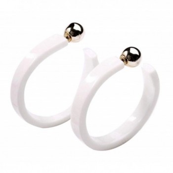 AIEDE Earrings Acrylic Marbled Earring Leopard Round Hoop Earrings - White - CM186KGDELI