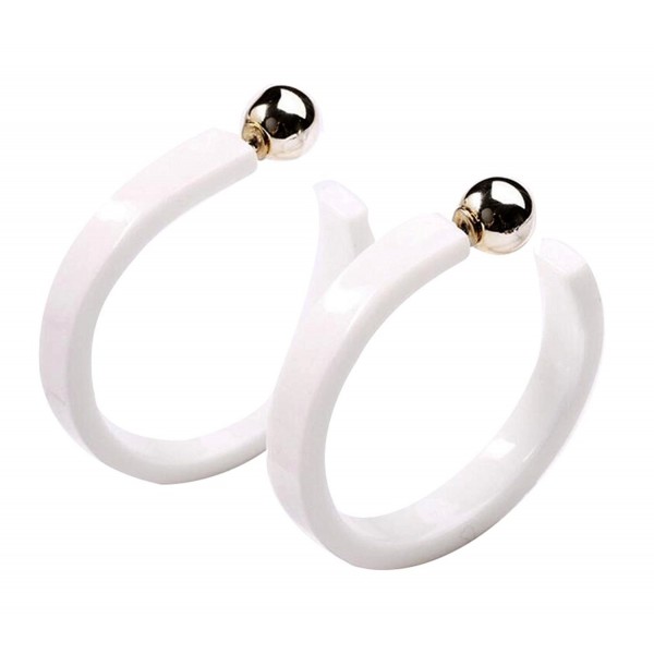 AIEDE Earrings Acrylic Marbled Earring Leopard Round Hoop Earrings - White - CM186KGDELI