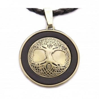 Tree of Life Necklace- Leather- Adjustable - C911DJBQWFL