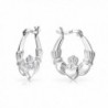 .925 Silver Polished Claddagh Heart Hoop Earring - CL11D0MFL97