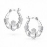 Silver Polished Claddagh Heart Earring
