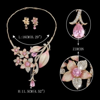 EVER FAITH Hibiscus Necklace Gold Tone in Women's Jewelry Sets