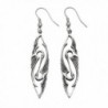 Stainless Steel Art Deco Kissing Heron Wire Earrings - CA11GGTDNZZ
