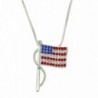 Lola Bella Gifts Crystal USA American Flag Pendant Necklace with Gift Box - CU12MXE037Z