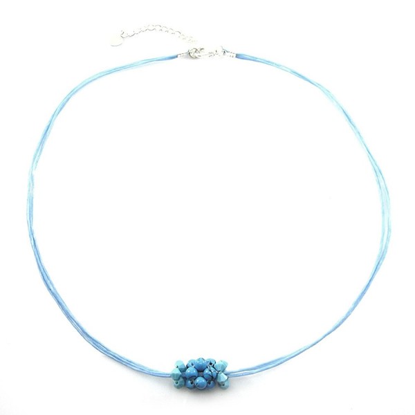 Turquoise Swarovski Necklace Handmade JA 0118N - CG11G4XNMQN