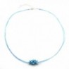 Turquoise Swarovski Necklace Handmade JA 0118N - CG11G4XNMQN