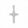 925 Sterling Silver St. Benedict Crucifix Cross Charm Pendant (1.10") - CH182SCW3YS
