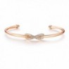MYJS Infinity Cuff Bangle Bracelet Rose Gold Plated with Swarovski Crystals for Women - CJ12MRRQVJ9
