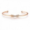 MYJS Infinity Cuff Bangle Bracelet Rose Gold Plated with Swarovski Crystals for Women - CJ12MRRQVJ9