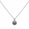 Small Pewter Celtic Knot Charm Necklace Stainless Steel Chain (16 - 24 Inch) - CB182SQMMHM