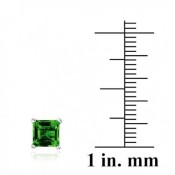 Sterling Silver Created Emerald Earrings in Women's Stud Earrings