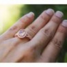 Sterling Silver Plated Morganite Zirconia in Women's Statement Rings