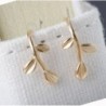 S Leaf Earrings Sterling Silver plated in Women's Stud Earrings