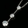 EleQueen Zirconia Y Necklace Earrings Silver tone in Women's Jewelry Sets