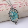 PMTIER Vintage Pressed Gemstone Necklace in Women's Pendants