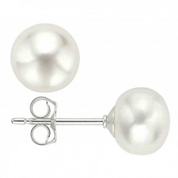 Sterling Silver Freshwater Cultured Pearls Handpicked AA-Quality Earrings (8-9mm) Deal - C911ISI839N