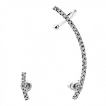 CIShop Shiny Asymmetry Bar Ear Cuff Earrings Simulated Diamonds Stud Earrings - C4185TGQKUR