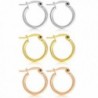 MOWOM Silver 15 50mm Stainless Earrings - 15mm x 3 Pairs ( all color ) - CT12K0EOZYJ