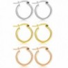 MOWOM Silver 15 50mm Stainless Earrings - 15mm x 3 Pairs ( all color ) - CT12K0EOZYJ