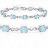 10ct Sky Blue Topaz Infinty Link Tennis Bracelet set in Sterling Silver 7 1/2 inch - CN11G4GK0O7