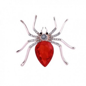 Scientific Ruby White Red Purple Green Spider Rhinestones Brooch Pin for girl women - Red - CR17YAM7ZWW