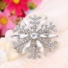 EVER FAITH Silver Tone Austrian Snowflake in Women's Brooches & Pins