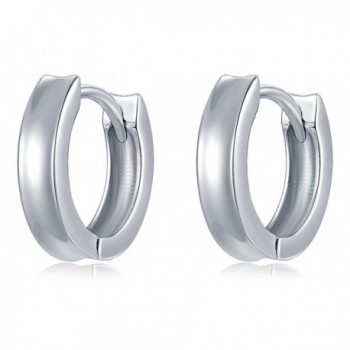 MBLife 925 Sterling Silver Polished Finish Tiny Round Concave Hoop Earrings (Diameter 0.5") - CI185GWMUN5