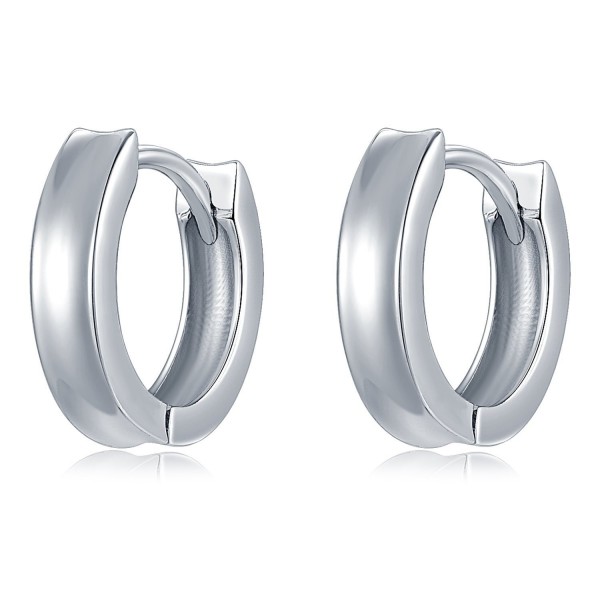 MBLife 925 Sterling Silver Polished Finish Tiny Round Concave Hoop Earrings (Diameter 0.5") - CI185GWMUN5