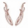 Ear Pins Wrap Earrings CZ Climber Crawler Vine Sweep up Rose Gold Plated Women Fashion- 1-inch - CW12N71U4P2