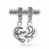 Bling Jewelry Silver Mother Daughter Heart Dangle Bead Charm Set - CQ116C12MYP
