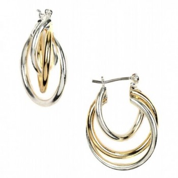 Napier Two-Tone Twist Hoop Earrings One Size - C711E481MMB