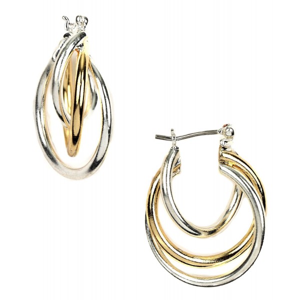 Napier Two-Tone Twist Hoop Earrings One Size - C711E481MMB