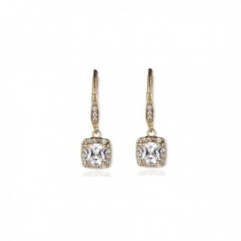 Anne Klein "Flawless" Gold-Tone and Cubic Zirconia Leverback Drop Earrings - CT11T6ACFW7
