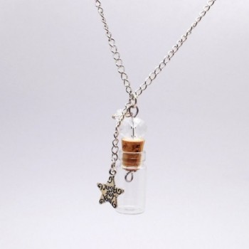 Mini Apothecary Bottle Chain Necklace DIY Essential Oil Necklaces with Star Pendant Necklaces - C5121DST7PD