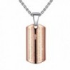 Aoiy Stainless Steel Lord's Prayer and Cross Medallion Pendant Necklace- Unisex - "Rose-Gold-Color- 21"" Chain" - CE12CB82YZT