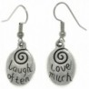 Jewelry Trends Pewter ' Laugh Often - Love Much ' Inspirational Message Word Dangle Earrings - CX11FERQHIP