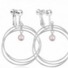 Latigerf Women Simulated-pearls Screw Back Clip on Earring Non-Pierced Circle White - CO12FOEVUEX