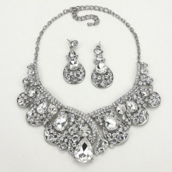 Affordable Crystal Statement Necklace Earrings in Women's Strand Necklaces