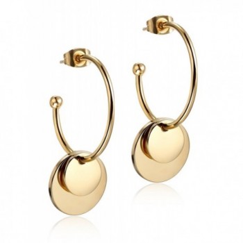 Wistic Gold Hoop Earrings Round Gold Dangle Earrings for Women Girls 25mm - Yellow - CG12MX5K1W5