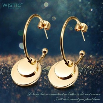 Wistic Earrings Round Dangle Yellow in Women's Hoop Earrings