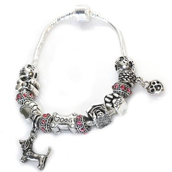 Dog Lovers Snake Chain Charm Bracelet - C111D8GATV9